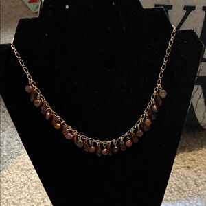 Cookie Lee Gold Chain with Brown Beads Necklace